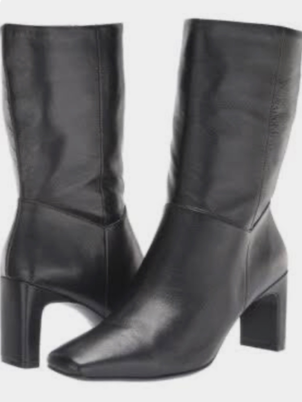 Naturalizer Platt Black Leather Block Heel Bootie Size 9M